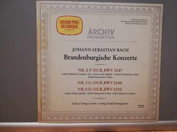 Bach &ndash; Brandenburg Concertos no 2,3 &amp; 5 (1960/Deutsche/RFG) - VINIL/NM