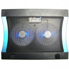 Cooler Stand Laptop Notebook Havit 2 Ventilatoare cu Nivel Reglabil Slot USB si LED foto