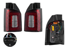 Stop spate lampa Volkswagen Transporter/Multivan (T6), 04.2015-, spate, Stanga+Dreapta, 2 usi spate, LED; rosu-alb, fumuriu; tuning, Taiwan foto