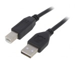 Cablu USB 2.0 A-B Aurit 1.8m Negru, Gembird