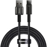 Cablu alimentare si date Baseus, Fast Charging Data Cable pt. smartphone, USB la USB Type-C (T), 100W, 480Mbps, aliaj zinc, braided(nylon),2m, negru
