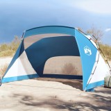 Cort Plajă vidaXL Albastru Azur 274x178cm, Tafta 185T, Sac Nisip, Ventilatie, Portabil, Geantă Transport