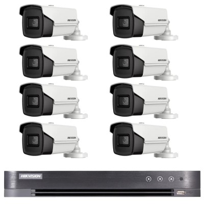 Sistem de supraveghere 8 camere Hikvision 8MP 4 in 1 IR60m, DVR 8 canale 8MP 4K SafetyGuard Surveillance foto