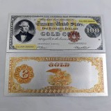 S.U.A. 100 DOLARI 1882 GOLD CERTIFICATE - (REPLICA/REPRODUCERE/SUVENIR/DECORATIVA) POLIMER (PLASTIC) PLACATA CU ARGINT 999&permil;