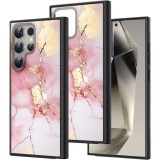 Hus&Auml; pentru samsung galaxy s25 ultra, marble lc, protec&Egrave;ie camer&Auml;, anti&Egrave;oc, design slim, alb - roz