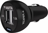 Incarcator Auto Varta USB, 2 Porturi USB-A, 2.4A + 1A, Incarcare Rapida, LED Albastru, Compatibil Telefoane, Tablete