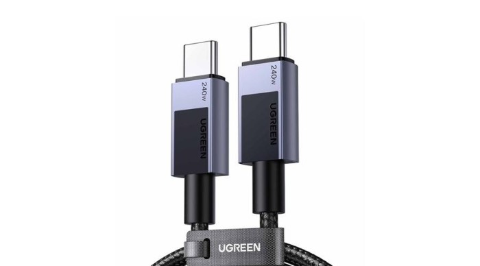 Cablu Ugreen L513 USB-C-USB-C, Power Delivery (PD) 240W, 1m, 480Mbps (Argintiu)