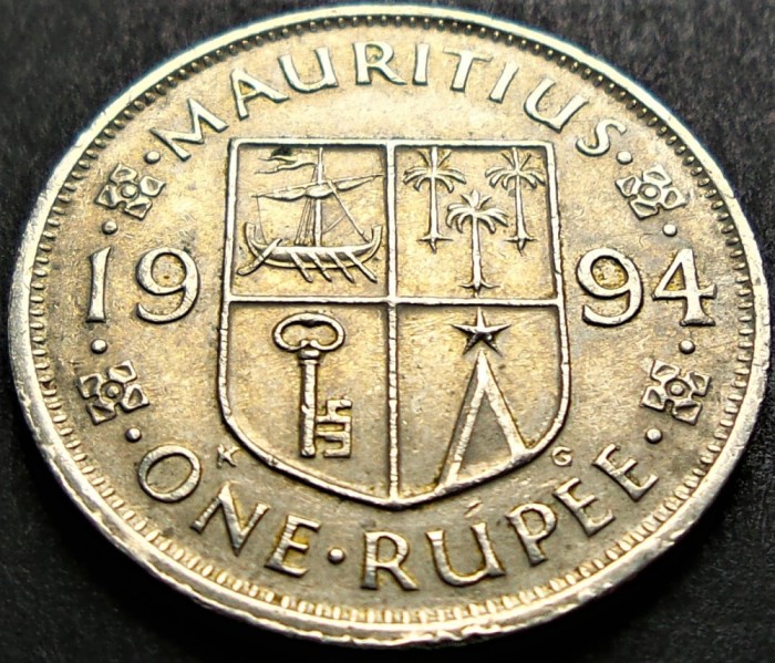 Moneda exotica 1 RUPIE - MAURITIUS, anul 1994 * cod 2921