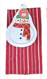 Set 2 piese bucatarie Heinner: Suport Vase 14x18cm, Prosop Bumbac 38x63cm, Tema Snowman
