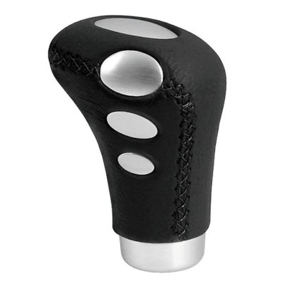 Nuca schimbator viteze, Cobra, Piele sintetica/Aluminiu, Negru/Argintiu foto