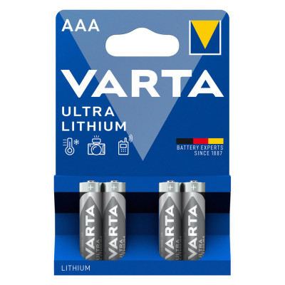 Baterie Litiu 1.5V AAA R3, Dimensiuni 10.5 x 44.5 mm Varta Blister 4 foto