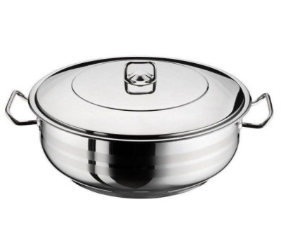 Cratita cu capac inox, 17.5 Litri, Arian, otel inoxidabil, 40 cm foto