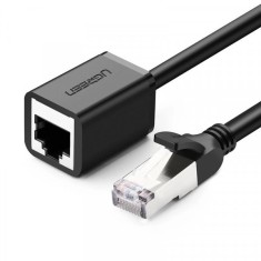 Cablu Prelungitor Retea UGREEN NW112, RJ45 - RJ45, 1m, Negru