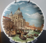 Farfurie decor Italia pe suport expunere, portelan Venetia, Decorative