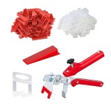 Cumpara ieftin Set nivelare gresie 600 clipsuri de 3 mm si 200 pene cu latimea de 22 mm + cleste nivelare