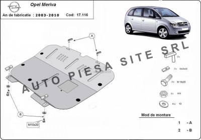 Scut metalic motor Opel Meriva A fabricat in perioada 2003 - 2010 APS-17,116 foto