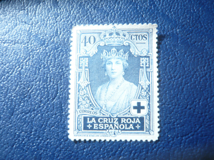Timbru Spania 1923 Regina Victoria Eugenia ,Crucea Rosie, val. 40c fara guma