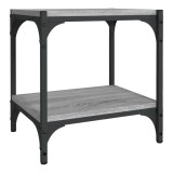 Cumpara ieftin Comoda TV, gri sonoma, 40x33x41 cm, lemn prelucrat si otel