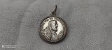 argint MEDALION PADRE PIO DA PIETRELCINA SFANT CRESTIN calugar ITALIA vechi UNIC