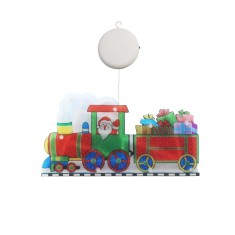 Decoratiune de craciun pentru fereastra flippy, trenulet, cu led-uri, 26 cm, alb cald
