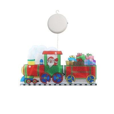 Decoratiune de Craciun pentru fereastra Flippy, trenulet, cu LED-uri, 26 cm, alb cald foto