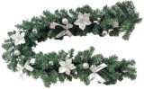Ghirlanda de Craciun decorata argintie MagicHome, 180 cm