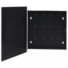 vidaXL Casetă pentru chei cu tablă magnetică, negru, 35 x 35 x 4 cm