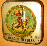 B765-I-Cutie ace patefon veche Herold needles metal fara ace. Perioada 1900-1930