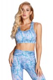 BRA211-418 Bustiera sport cu imprimeu tip galaxie si decolteu rotund