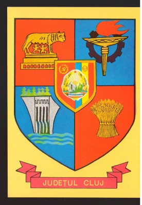 CPIB 22217 - CARTE POSTALA - JUDETUL CLUJ, STEMA, NECIRCULATA foto