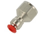 Racord push-in simplu 1/4" - presiune 20bar, alamă nichelată