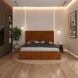 Pat Tapitat Leon Caramiziu Catifea Premium Expediere rapidă