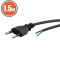 Cablu de alimentare cu stecher EURO de asamblare montabil 1.5m 2x0.5mm2 dublu izolat cu fire libere