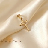 Cumpara ieftin Cruce Aurita 2cm, Simbol Legaturile Sfinte Iisus, Placata Aur 18K, Brazilia, Certificat Calitate - Pandantiv Elegant, Bijuterie Religioasa Femei