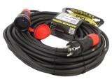 Prelungitor alimentare KEL 3x2,5mm2 30m 16A cu 1 priză negru