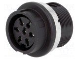 Conector DIN soclu mamă 7 PIN 360&deg; lipire 300V 5A AMPHENOL