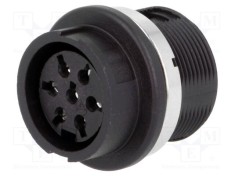 Conector DIN soclu mamă 7 PIN 360&deg; lipire 300V 5A AMPHENOL