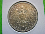 3 MARK 1911 - GERMANIA - REGATUL BAVARIEI - Luitpold (Argint) - (250)