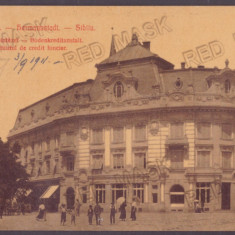 4913 - SIBIU, Bank, Market, Romania - old postcard - used - 1911
