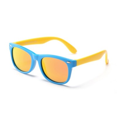 Ochelari de Soare pentru Copii cu Protectie UV - Techsuit (D802) - Blue / Yellow / Orange foto