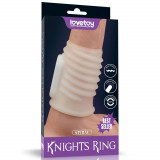 Spiral Knights 1 - Inel cu vibrații pentru penis, alb