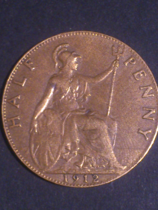 Half penny peny peni 1912, Anglia, stare aUNC (poze)