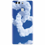 Husa silicon pentru Huawei P9 Plus, Heart Shaped Clouds Blue Sky
