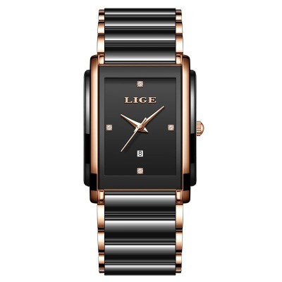 Ceas Dama Lige 89188 Rose Auriu-Negru , Design Fashion, Functii Multiple, Afisaj Luminos, Rezistent la Apa 3ATM foto