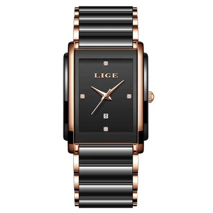 Ceas Dama Lige 89188 Rose Auriu-Negru , Design Fashion, Functii Multiple, Afisaj Luminos, Rezistent la Apa 3ATM