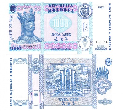 Moldova 1000 1 000 Lei 1992-2003 P-18 UNC foto