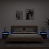 VidaXL Noptiere cu lumini LED, 2 buc., stejar maro, 40x39x48,5 cm 836797