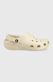 Crocs papuci Classic femei, culoarea bej 10001