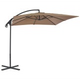 Umbrela suspendata cu stalp din otel, gri taupe, 250 x 250 cm GartenMobel Dekor, vidaXL
