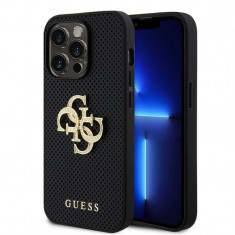 Husa Guess PU Perforated 4G Glitter Metal Logo pentru iPhone 14 Pro Max Black foto